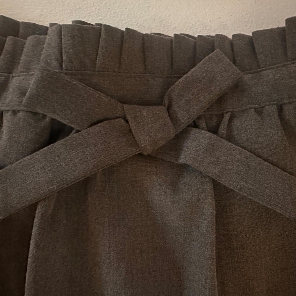 Bonsui Girls Velvet A-Line Skirt Gray Solid Bow Knee Length Size 11